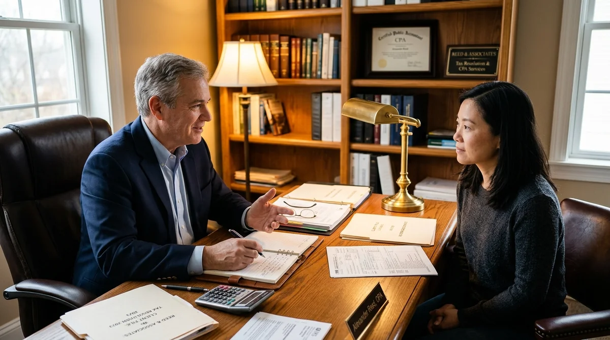 Professional confidential tax resolution consultation in a Texas CPA office